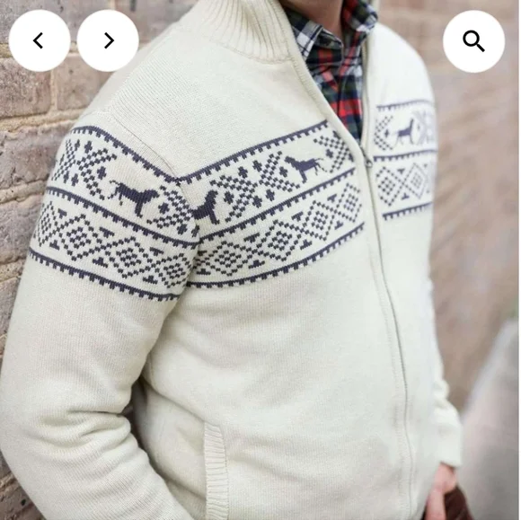 Southern Proper Farm Fairisle Full Zip Lined Sweater Jacket Size XL Preppy Mens - Picture 1 of 15